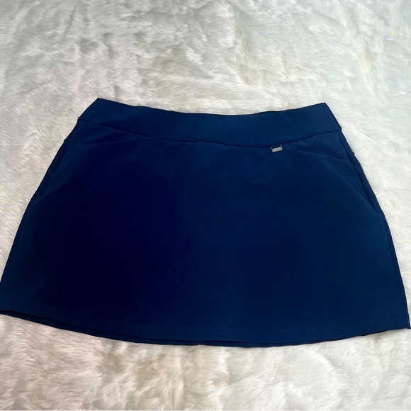 Greg Norman Play Dry Golf Pull On Skort Skirt‎ w/ Pockets Women's Size XL Navy - Picture 1 of 4